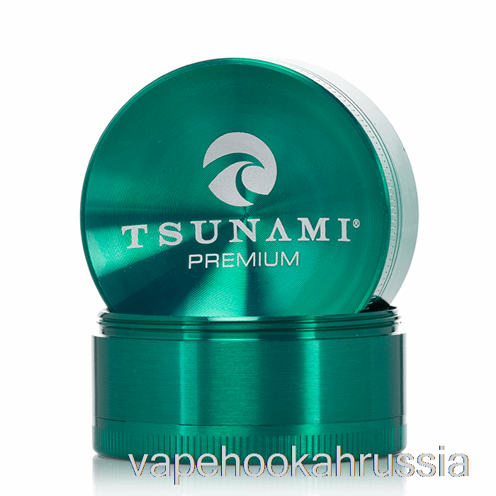 Vape Juice Tsunami 1,9 дюйма, 4-секционная кофемолка с затопленным верхом, зеленая (50 мм)